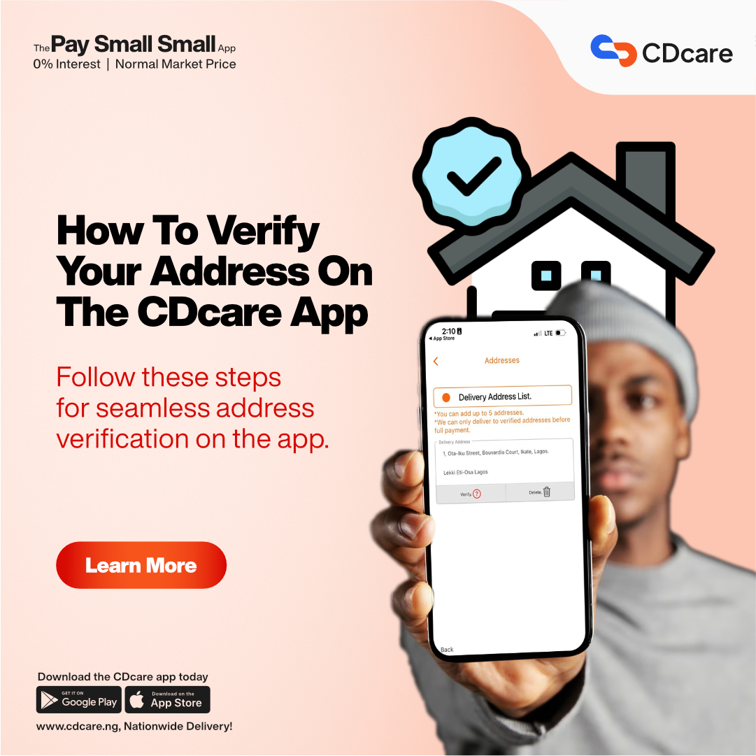 CDcareNG's tweet image. Watch and follow this process for your address verification on the CDcare app.

Click on the link for a thorough address verification process-youtu.be/n3dIG_C17dA

#CDcarepaysmallsmall #CDcareaddressverification #Tutorialvideo