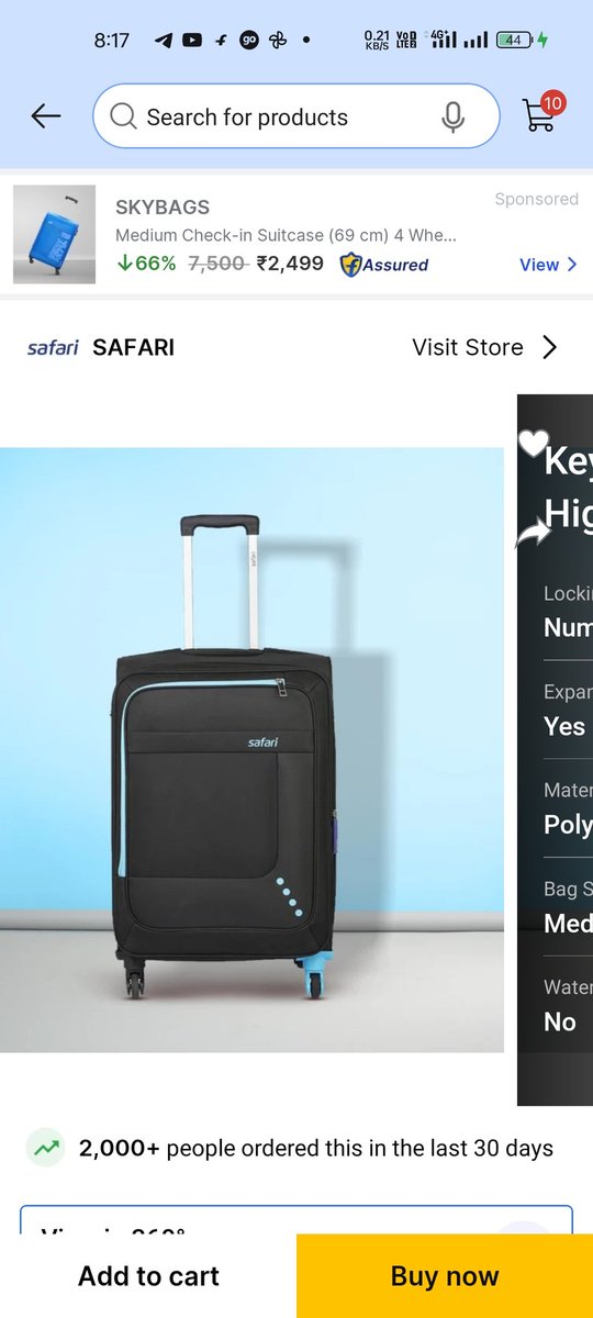 DeepakJhaEce's tweet image. Yesterday I ordered a trolley bag . Is Colour good or not ?  #MediumSize  #Offer  😊&quot;  In the mall the price of this bag around 5K &quot; !!