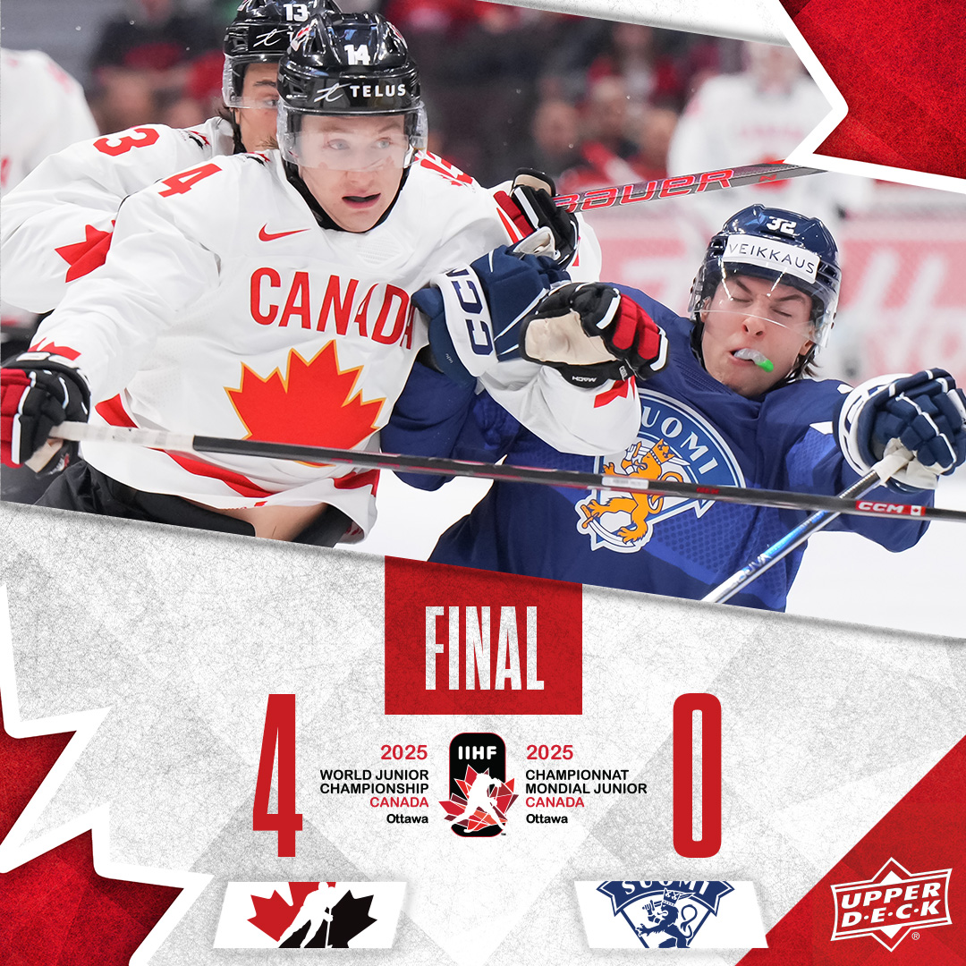 GAME OVER! A win over the Finns. 🇨🇦🇫🇮

MATCH FINI! Victoire contre les Finlandais. 🇨🇦🇫🇮

📊 hc.hockey/WJCStats122624 
📊 hc.hockey/StatsCMJ122624 

#WorldJuniors | #MondialJunior