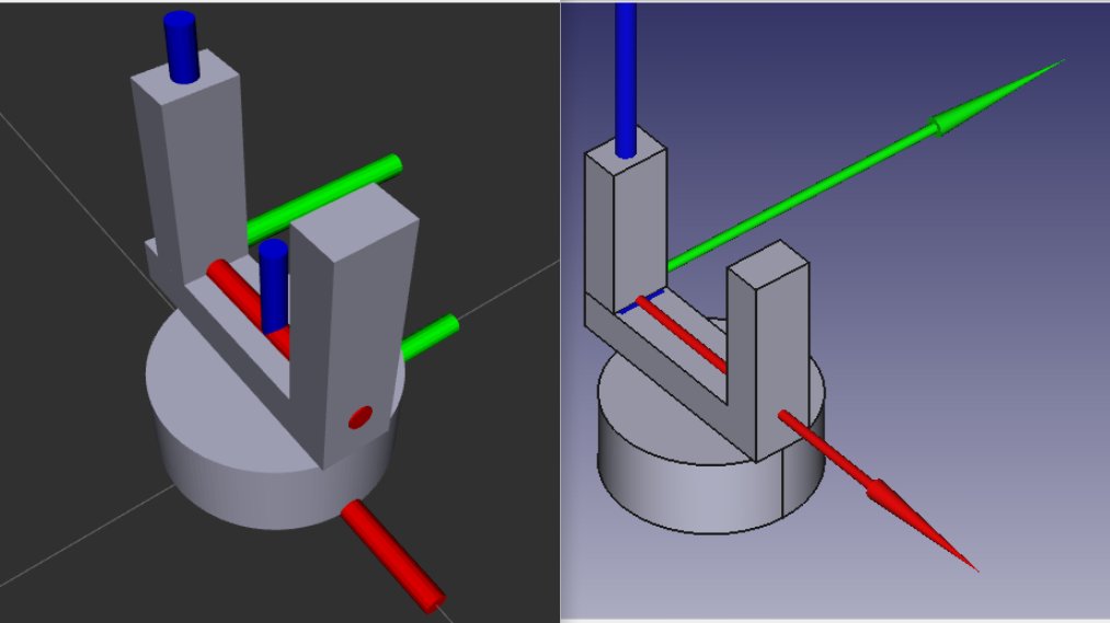 mattadc's tweet image. Day 12 learning robotics and ros. Back in FreeCAD to modify my robot by building a custom gripper. Smooth transition from CAD to Gazebo thanks to CROSS Workbench. Really helpful to see visual rep of frames and joints in CAD to debug before doing the whole export process.