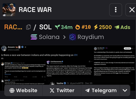 2500x boosts and #10 on <a href="/dexscreener/">DEX Screener</a> within 34 minutes.

#1 here we come! #RACEWAR