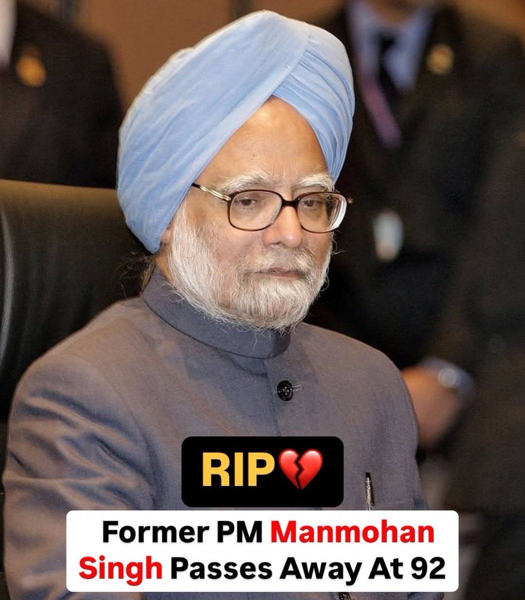 Rest In Peace The True Prime Minister of India.
Honrable Mr. Manmohan Singh Ji 💔

#ManmohanSingh