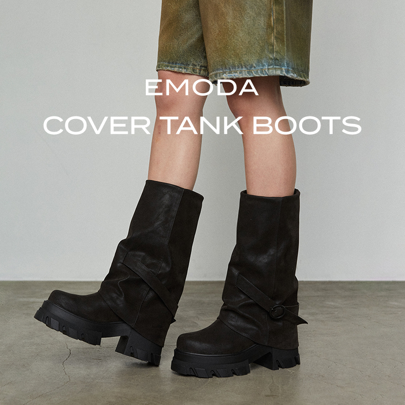 EMODA カバータンクブーツ ブラックSサイズ サイドゴアタンクブーツ