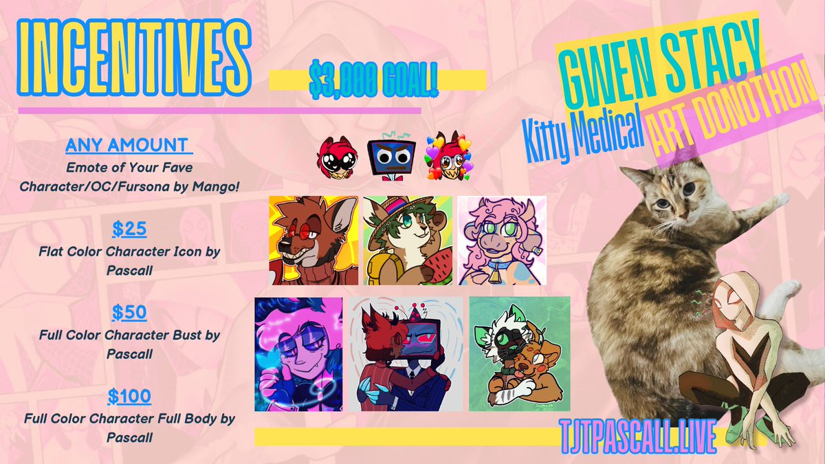 My kitty Gwen Stacy is currently paraplegic and I've racked up quite the vet bills to get her treated! I'm offering art in exchange for donos until the goal is reached! Check it out here and DM me a receipt to redeem! ♥🐱 Ty for any support!
[ gofund.me/42a7f780 ]