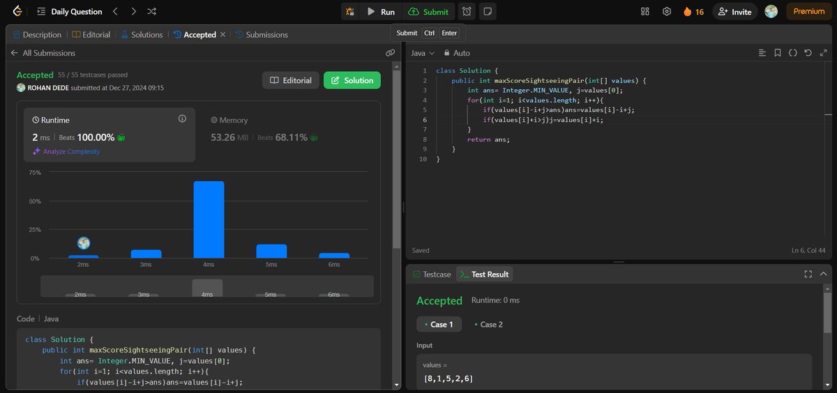 Rohandede18's tweet image. Day 19/30 of my #30DayCodingChallenge 💻
Solved the LeetCode Problem of the Day ✅ and made solid progress on my project work 🚀. Loving the grind and the growth! 🌟
#LeetCode #CodingLife #DeveloperJourney #100DaysOfCode @100xDevs @sashcodes