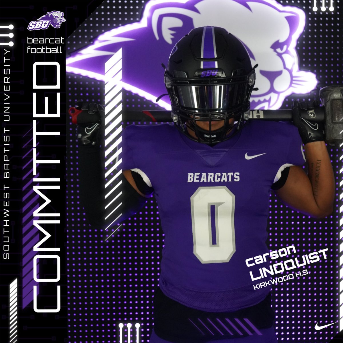 Carson Lindquist (@carsonlindq1) on Twitter photo Blessed to announce my commitment to continue my academic and athletic career at Southwest Baptist University 💜🤍💜 <a href="/CoachBodway/">Coach Zach Bodway</a> <a href="/CoachTCurts/">Coach Curts</a> <a href="/KirkwoodFB/">Kirkwood Football</a> Blessed to announce my commitment to continue my academic and athletic career at Southwest Baptist University 💜🤍💜 <a href="/CoachBodway/">Coach Zach Bodway</a> <a href="/CoachTCurts/">Coach Curts</a> <a href="/KirkwoodFB/">Kirkwood Football</a>