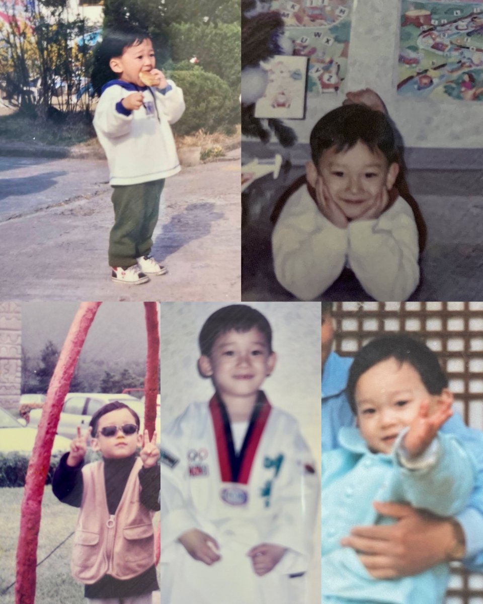 WITHKINGJD's tweet image. jongdae sharing with us his baby photos is SO dear to me 🥹💛🩷 #CHEN #첸