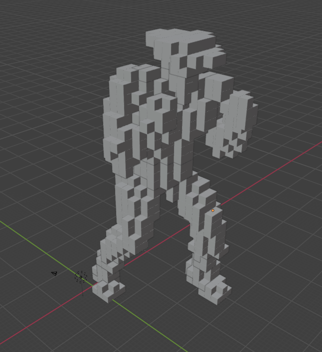 ドット絵3D、スト2のガイル ためしに正面だけ色置いてみる #ストリート