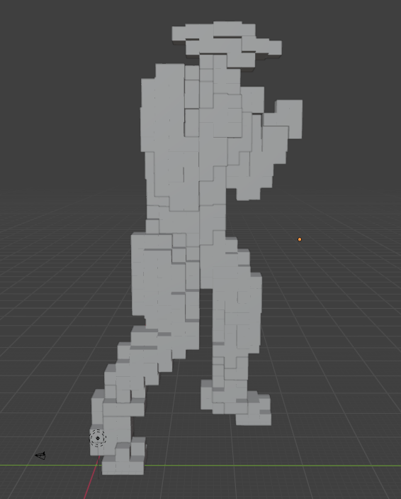 ドット絵3D、スト2のガイル ためしに正面だけ色置いてみる #ストリート