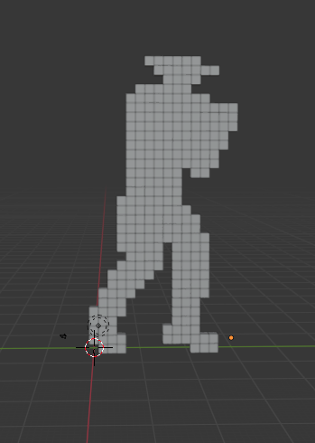 ドット絵3D、スト2のガイル ためしに正面だけ色置いてみる #ストリート