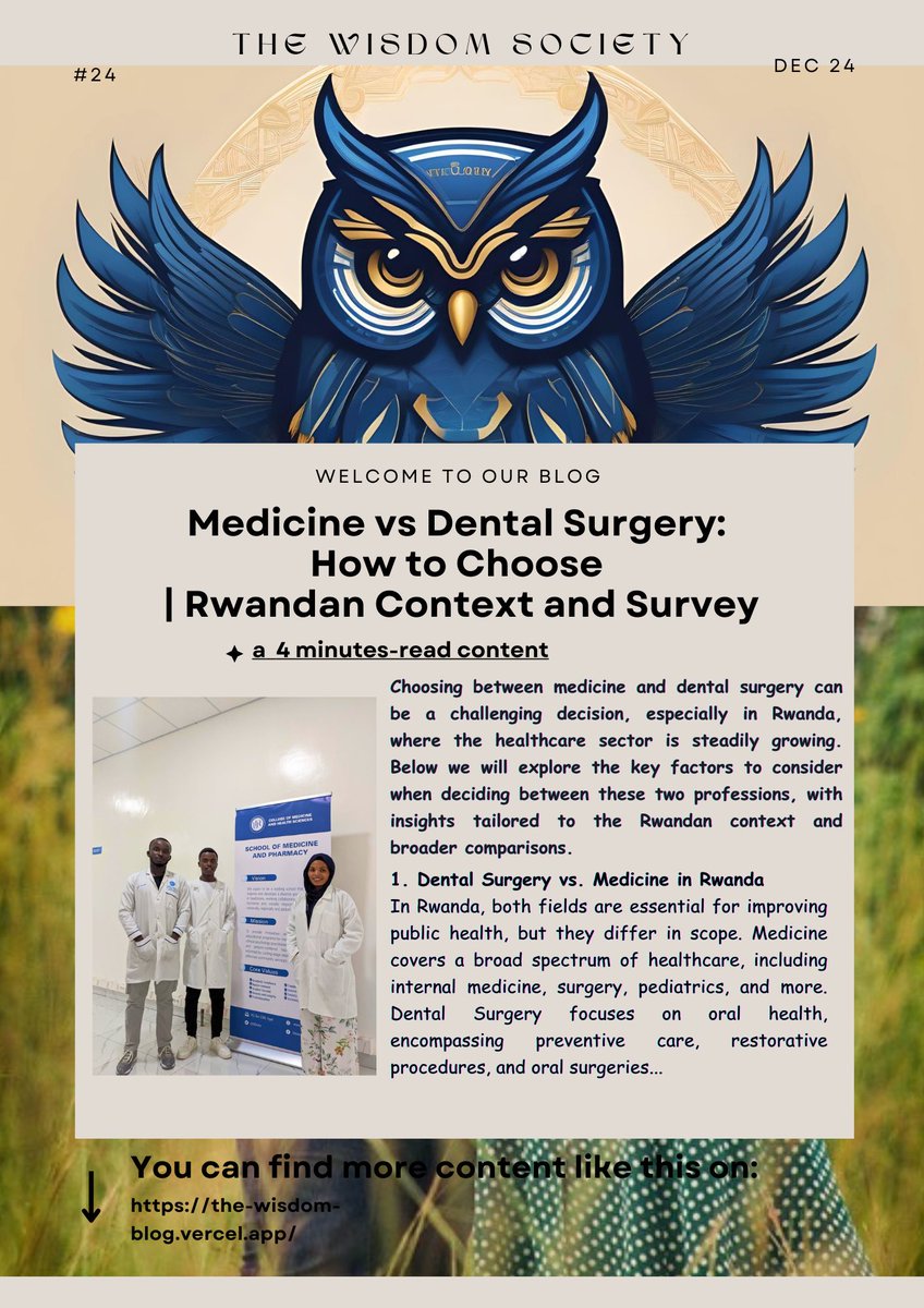 Medicine vs Dental Surgery: How to choose | Rwandan Context

Link: the-wisdom-blog.vercel.app/post/medicine-…
#dentalschool
#medicalschool