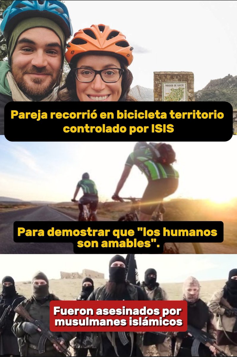 🚨I ☪️ INSÓLITO | Una pareja millennial recorrió en bicicleta territorio controlado por ISIS para demostrar que "los humanos son amables". Fueron asesinados. 💀🤡

La trágica historia de Lauren Geoghegan y Jay Austin. Aquí los 7 puntos clave de este devastador evento. #Hilo ⬇️🧵