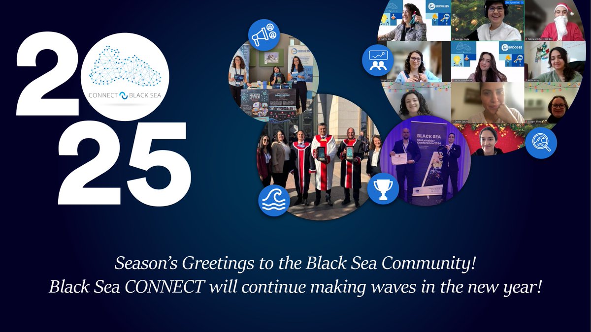 Season’s Greetings from #BlackSeaCONNECT!

This year has been one of remarkable achievements, implementing the Black Sea SRIA, earning prestigious awards, and shining a spotlight on our unique sea basin.

We will continue making waves in the #NewYear2025!