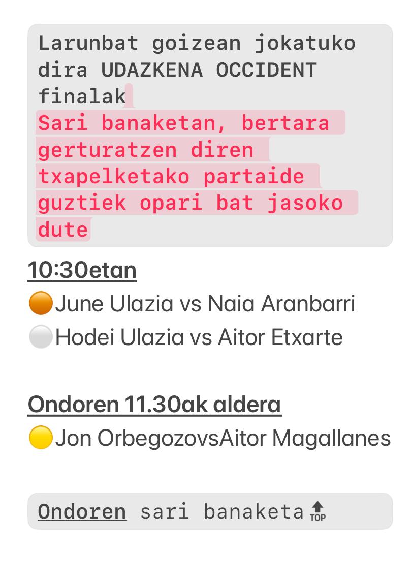 txtenis's tweet image. 🏆|UDAZKENEKO OCCIDENT TXAPELKETA|

Larunbat honetan jokatuko dira 2024ko Udazkeneko txapelketako finalak. 

Brontze eta zilar mailako finalak 10:30etan hasiko dira. Urre mailakoa, hauek amaitzean, 11:30ak aldera hasiko da Muguruza pistan.

#TxTenis #Occidente #azkoitikoudala