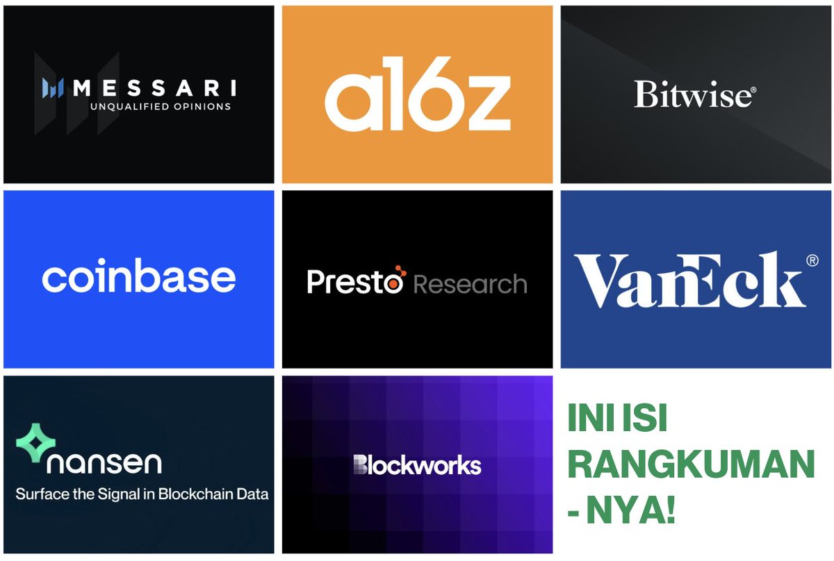 Setelah baca ratusan halaman lebih selama 12 Jam, ini rangkuman laporan prediksi kripto 2025 dari 8 research firms/institusi ternama di crypto! 

A Thread🧵