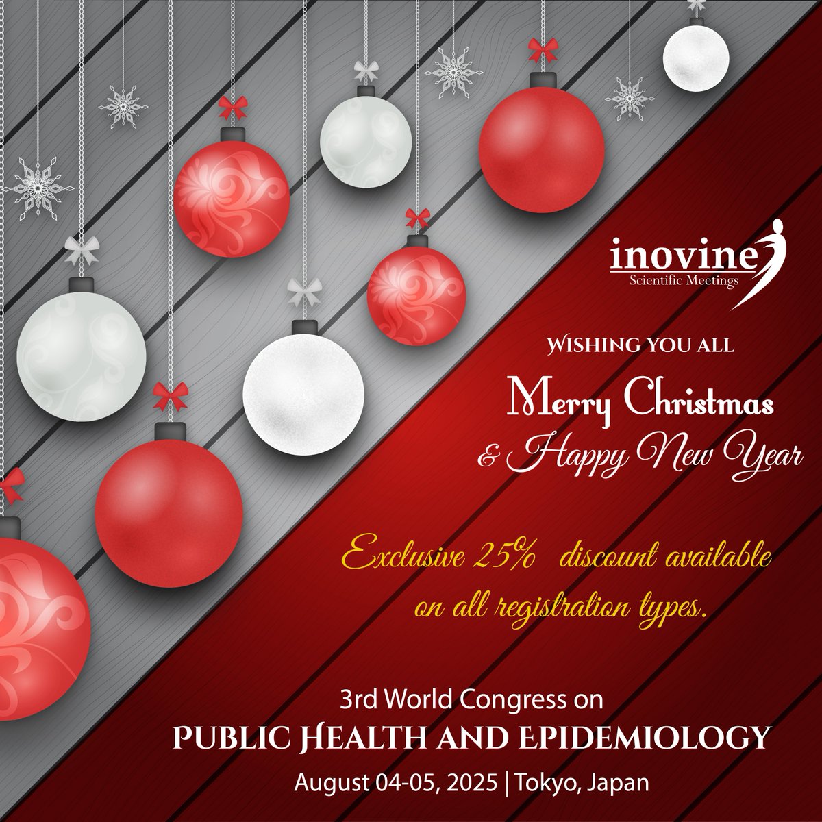publichealth (@wcphhm2024) on Twitter photo public health and epidemiology Tokyo,japan on August 04-05, 2025!
Christmas & New Year spirit, special holiday discount:
Original Fee: $799
Discounted Fee: $599
Eligibility Period: upto January 312025
Register-lnkd.in/e-BMZU-P
publichealth@healthcaremeetings.org public health and epidemiology Tokyo,japan on August 04-05, 2025!
Christmas & New Year spirit, special holiday discount:
Original Fee: $799
Discounted Fee: $599
Eligibility Period: upto January 312025
Register-lnkd.in/e-BMZU-P
publichealth@healthcaremeetings.org