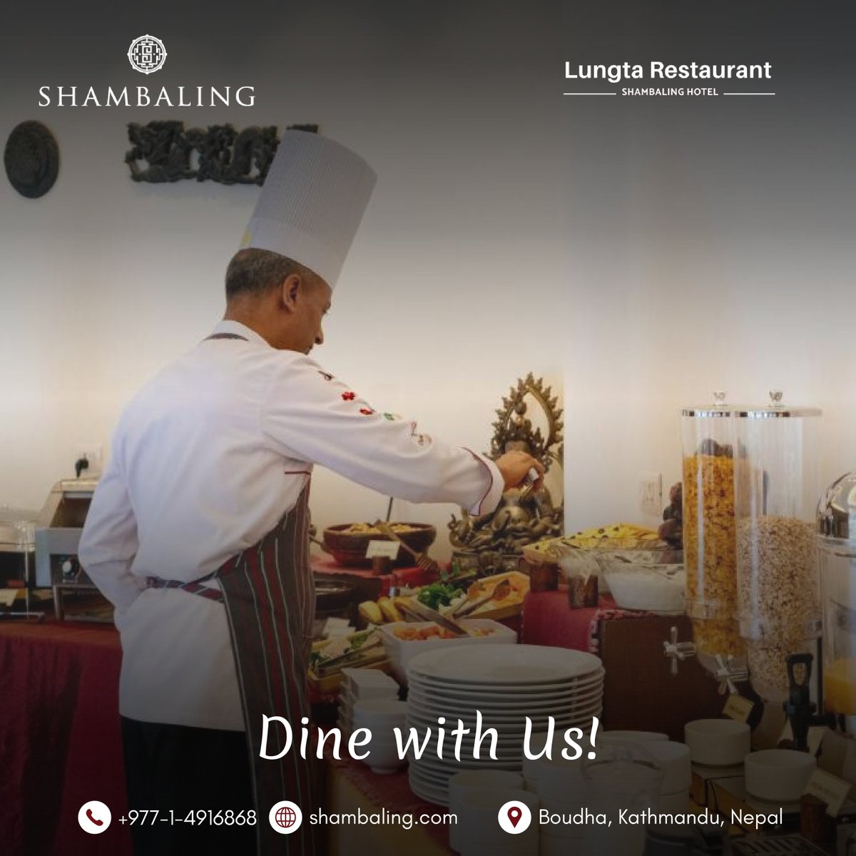 ShambalingHotel's tweet photo. Join us at Lungta Restaurant and indulge in the best of Nepali and Tibetan cuisine. Whether you’re craving momos or a traditional thukpa, we’ve got something delicious for everyone. Come dine with us!

Reserve your table today! 🍽️
#LungtaRestaurant #NepalEats #FineDining https://t.co/29ivvxVdUD