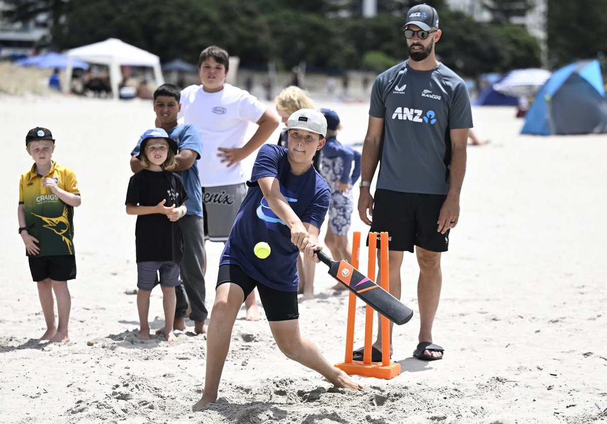 Getting set for the summer of T20 international cricket with some fun in the sun! ☀️🏏 #NZvSL #CricketNation