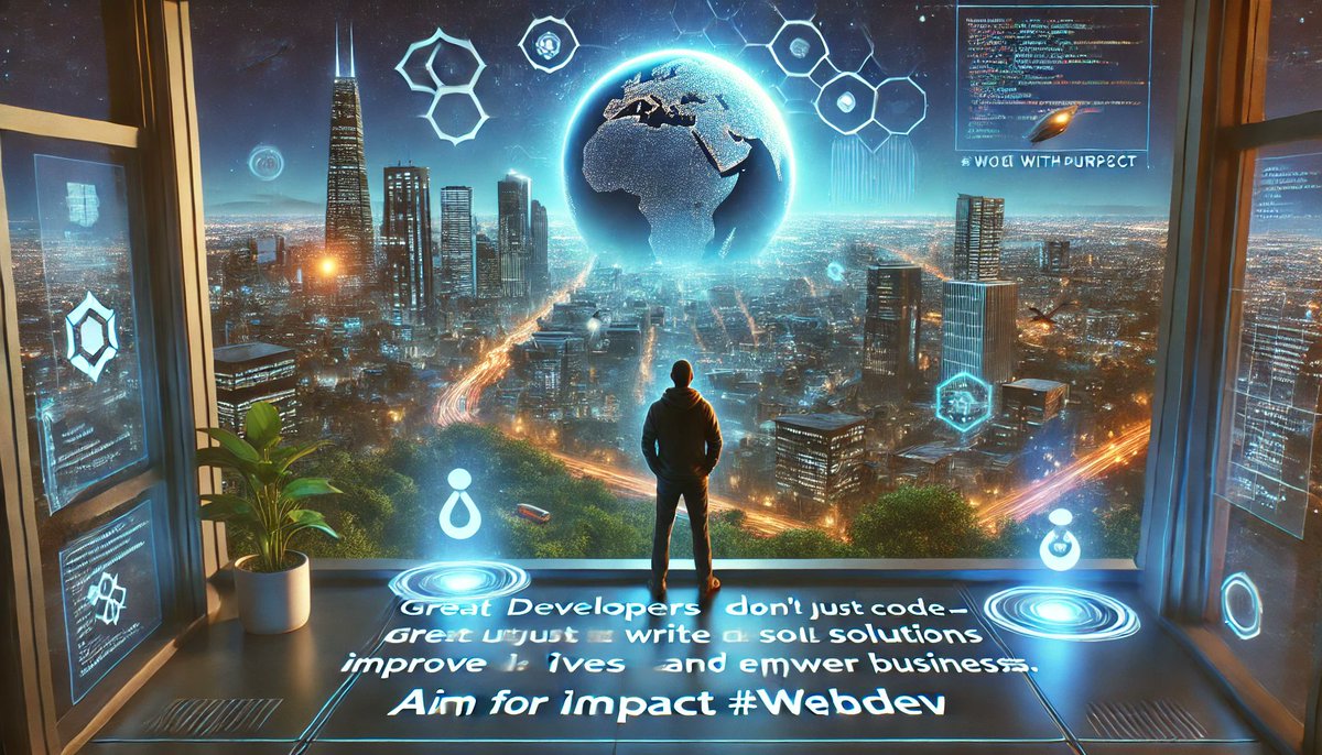 jaidev_bangar's tweet image. Great developers don’t just write code—they craft solutions that improve lives and empower businesses. Aim for impact. 🎯

#SolutionDriven #CodeWithPurpose #WebDev #reactjs #nodejs #javascript #frontend #backend #fullstack #webdevelopment #php #upwork #work