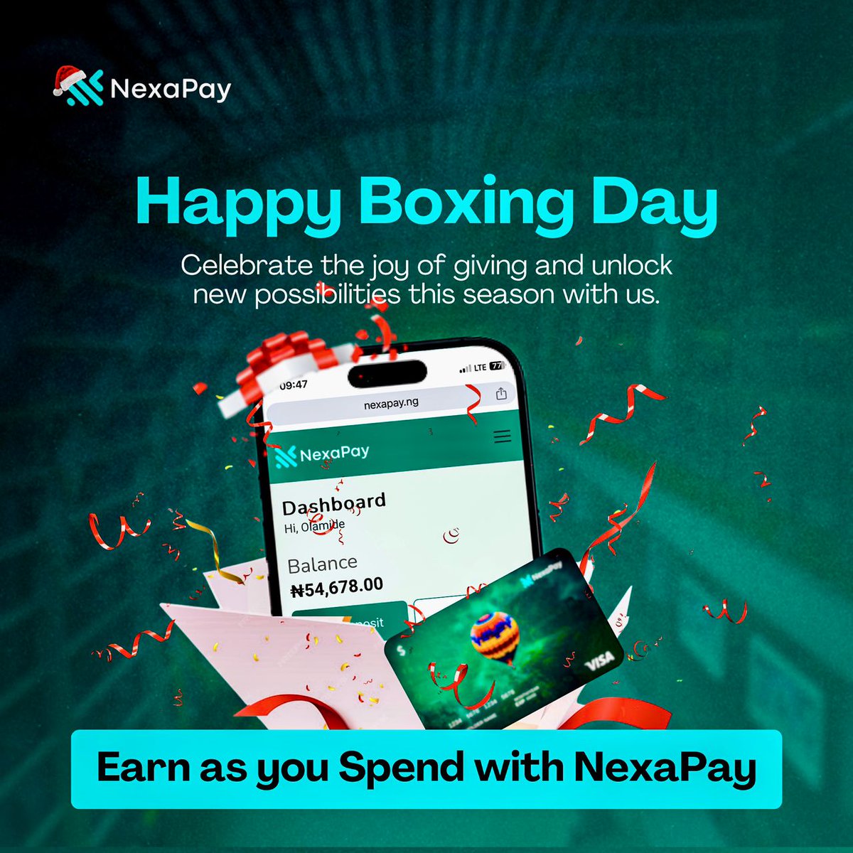 nexapay_ng's tweet image. Enjoy the gift of seamless payments this season!
Whether you&apos;re shopping, sending money, or settling bills, NexaPay is fast, secure, and stress-free.

Because who needs payment drama after Christmas?😉

#NexaPay #SpendAndEarn #TechRewards #Cashback