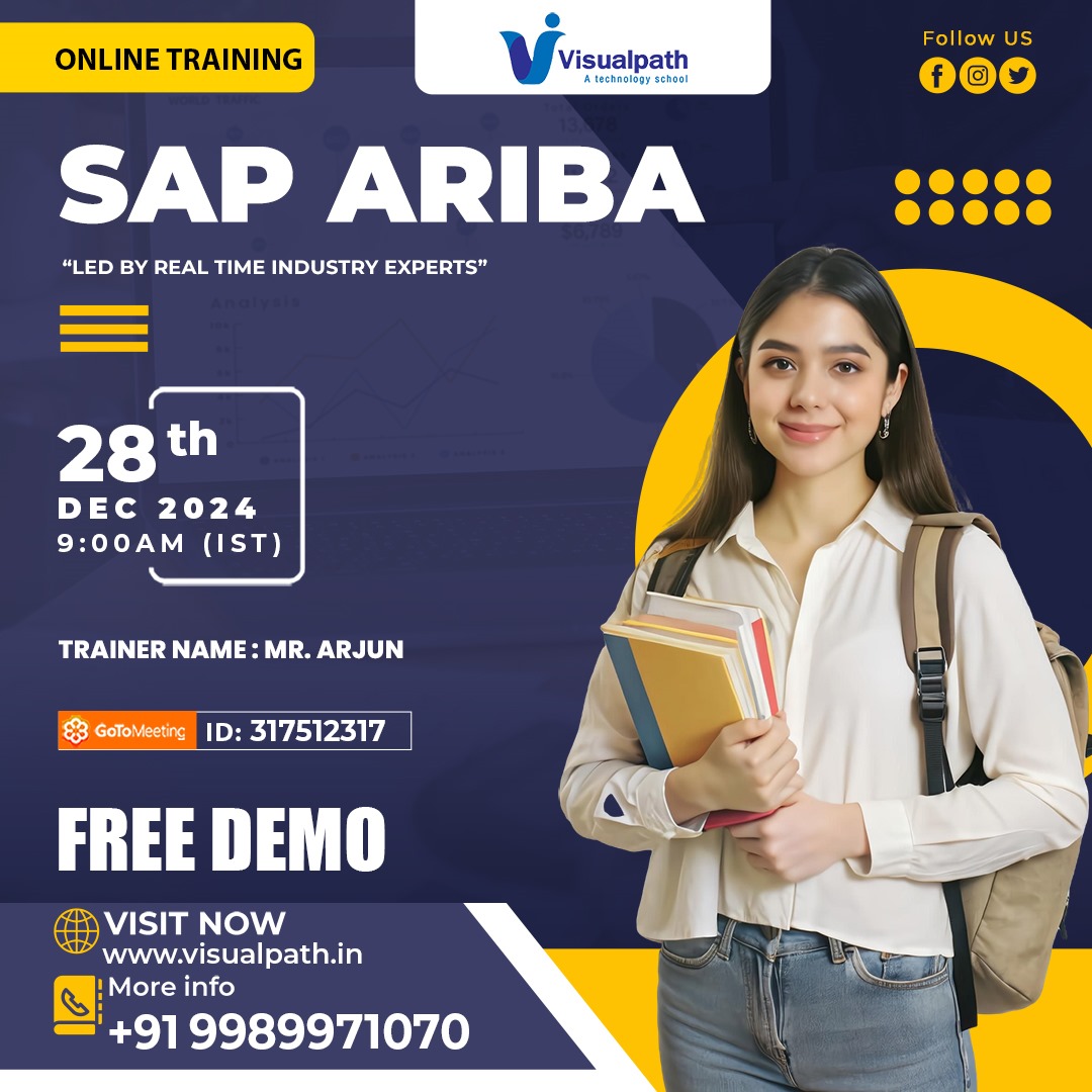 VisualpathPro's tweet photo. Join Now: https://t.co/khoO14axUF
Attend Online #Free_Demo On #sapariba
Demo on: 28th December 2024 @9:00 AM IST.
Call us: +91 9989971070
WhatsApp: https://t.co/n8JEQbFPM7
Visit: https://t.co/ZrFQ9mKMcb
#sap #hana #sapcloudplatform #sapb #ariba #SCM #sapbusinessone #sapcloud https://t.co/Q8ac9rXAiE