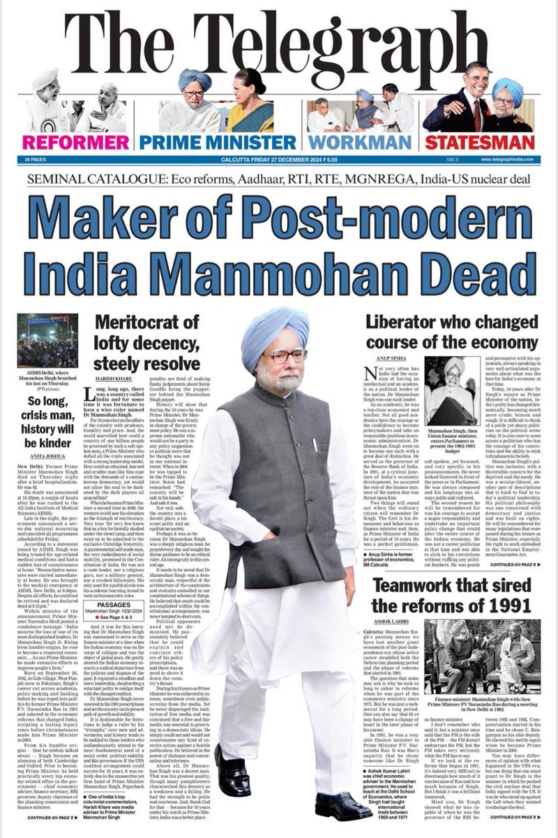 यह कवर पेज वह ही बना सकता है, जो समझता है कि मनमोहन जी क्या थे...