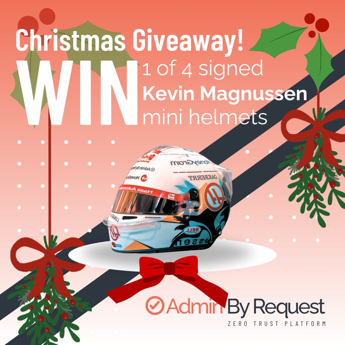 It’s the grand finale! Week 4 of our Christmas Giveaway is live, and this is your last chance to win a 𝘀𝗶𝗴𝗻𝗲𝗱 <a href="/KevinMagnussen/">Kevin Magnussen</a> 𝗠𝗜𝗡𝗜 𝗙𝟭 𝗛𝗮𝗮𝘀 𝗛𝗲𝗹𝗺𝗲𝘁. If you’re a Kevin fan, a Haas die-hard, or just love collecting F1 memorabilia, this is the perfect holiday