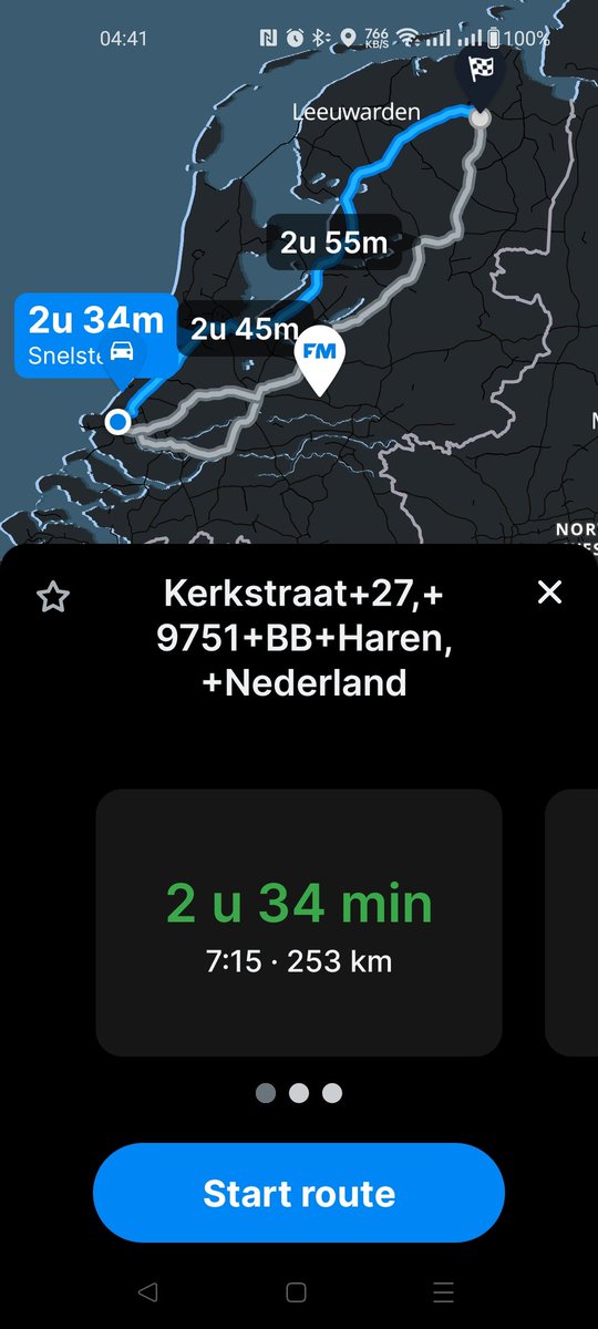 We zitten ondertussen al in Groningen. Maar wat een graf end rijden zeg. 🥱
