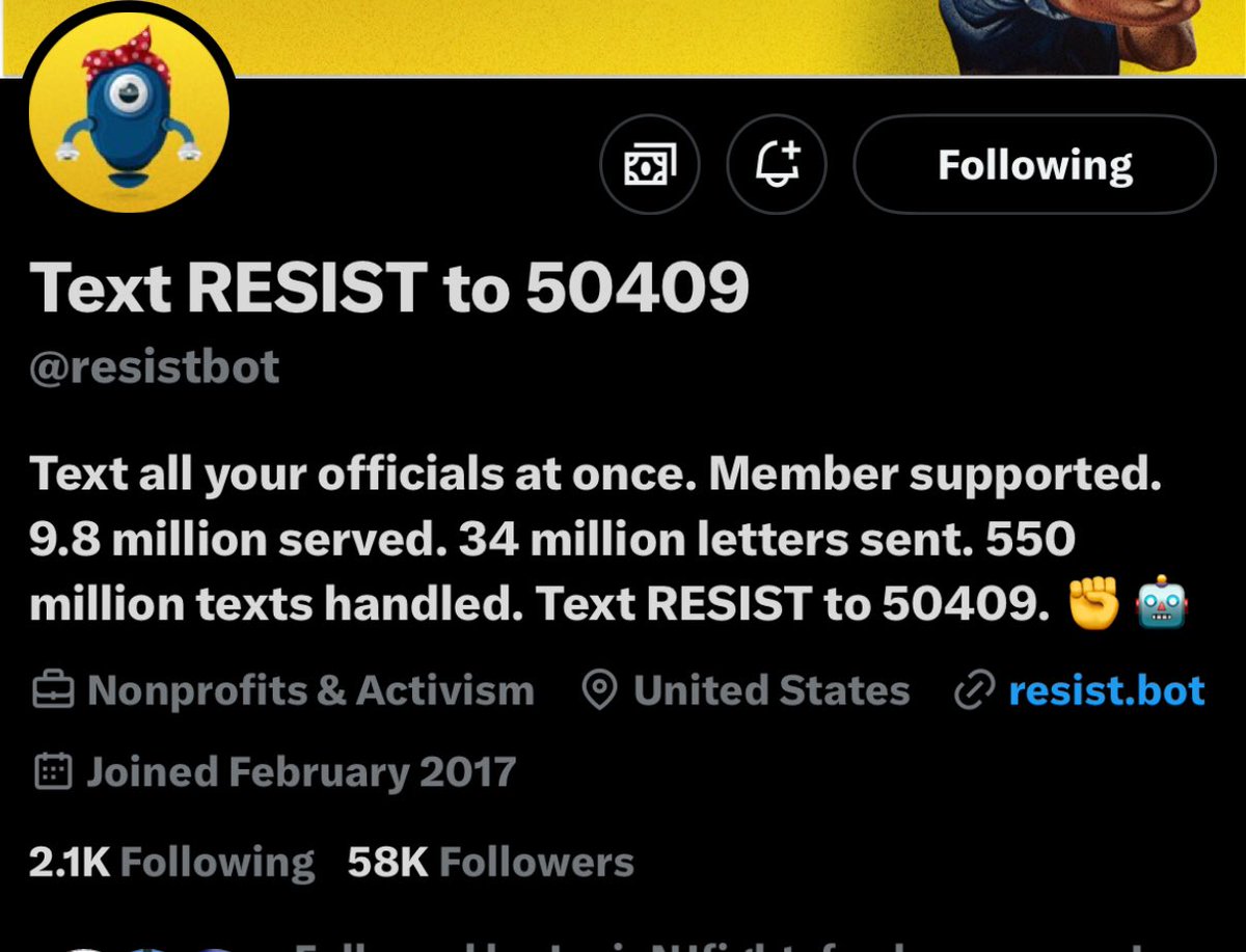 Let’s do this!
<a href="/resistbot/">Resistbot</a> 
#DemsUnited 
#Resist
