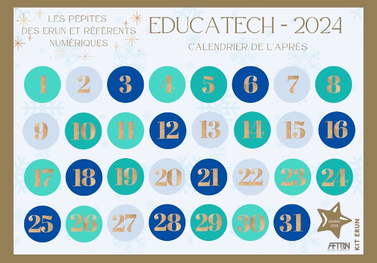 MercierRichard5's tweet image. ✨CALENDRIER DE L’APRÈS✨

Pépites et coups de ❤️ des #ERUN et #RefNum @educatechexpo

Après le Petit Bridge, retrouvez un autre jeu, bien connu, qui s’invite en classe!

🔗acver.fr/pepites2024

Case 27