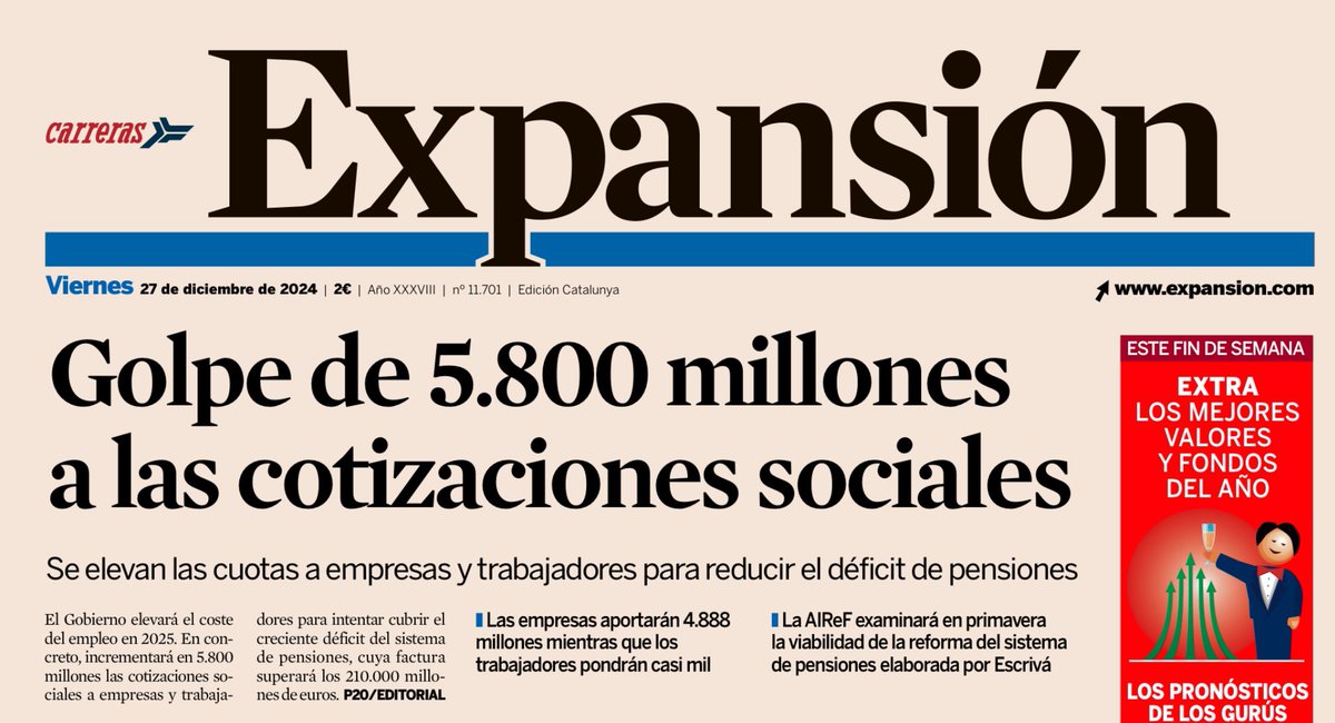 Con una de las cargas fiscales sobre salarios más altas de la OCDE, luego no os preguntéis por qué los sueldos en España son bajos, por qué los jóvenes no pueden acceder a una vivienda y por qué nuestras generaciones más talentosas emigran.

El sistema de pensiones español se