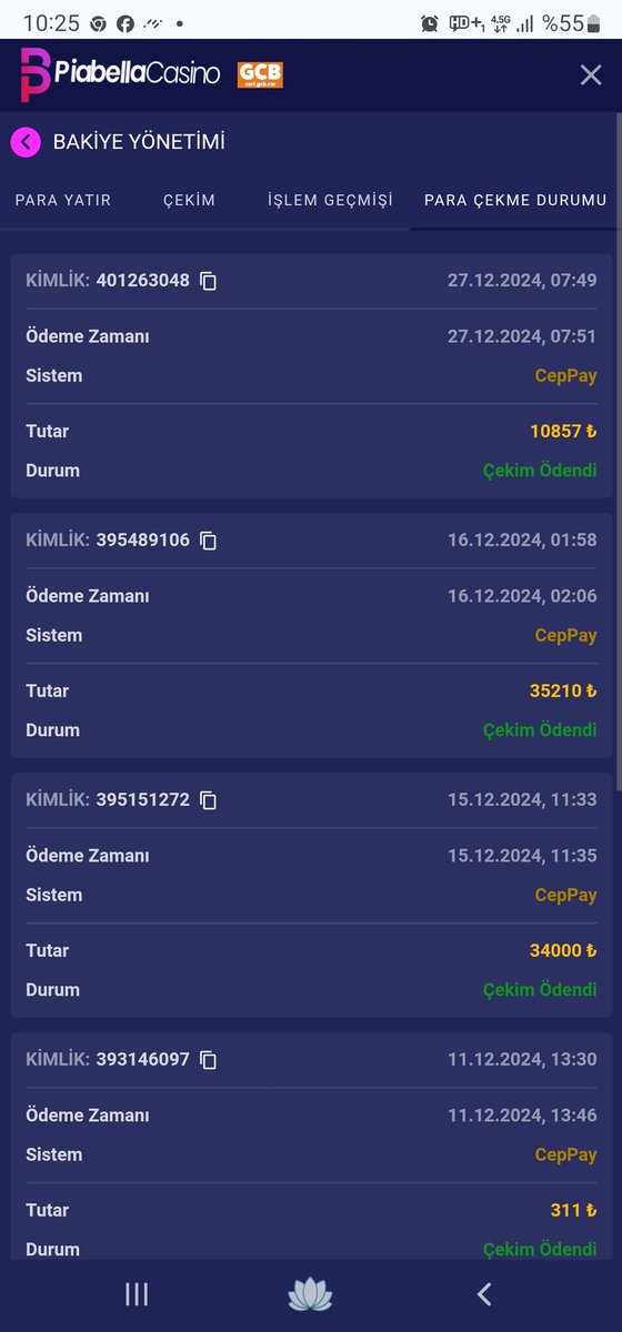 Kullanıcı adı daloaga
Çekim yöntemi payco
Çekim miktarı 10857
Çekim süresi 1 dk

x.com/piabellaturkiye