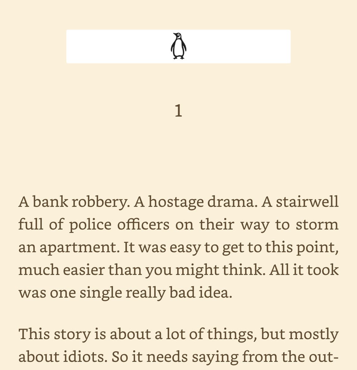 Best opening paragraph to a book. I’ll start - Anxious People by Frederik Backman