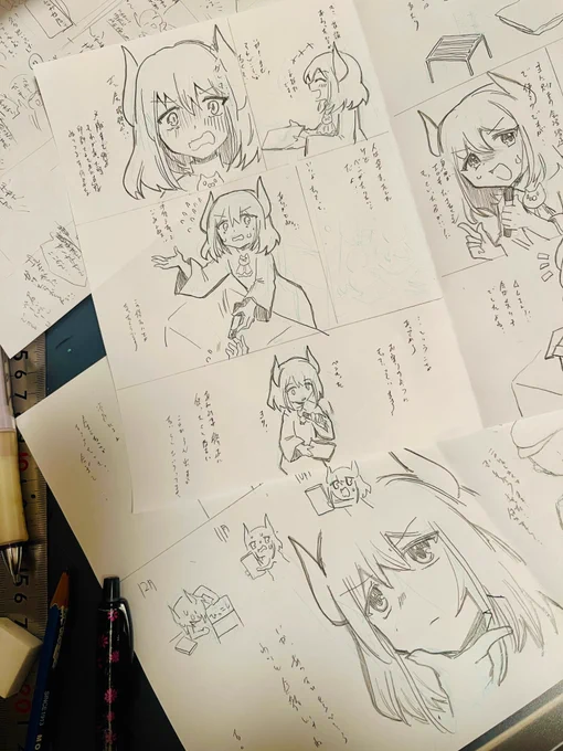 新刊今から描きます。というか描き直してます。本当に時間がないので久々のアナログ線画でいきます。 
