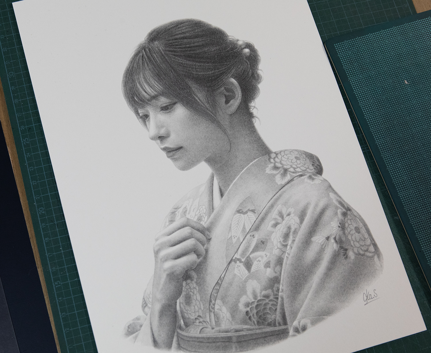 岡靖知 直筆サイン入り画集 岡靖知 鉛筆画集 ドローイング 恨めしく