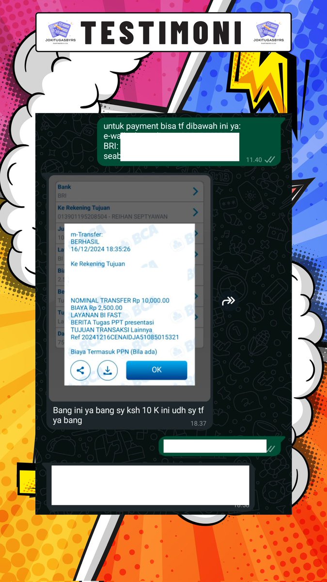 open joki semua tugas, makalah, skripsi, sempro, essay, paper, UTS, UAS, laporan praktikum, cari jurnal, biar CV/resume, semua tugas SMP, SMA, Kuliah, Mahasiswa. Semua kita bisa, trusted, akurat, teliti, sesuai budget kamu juga. 

#jokitugas #zonauang #zonaba #zonabu