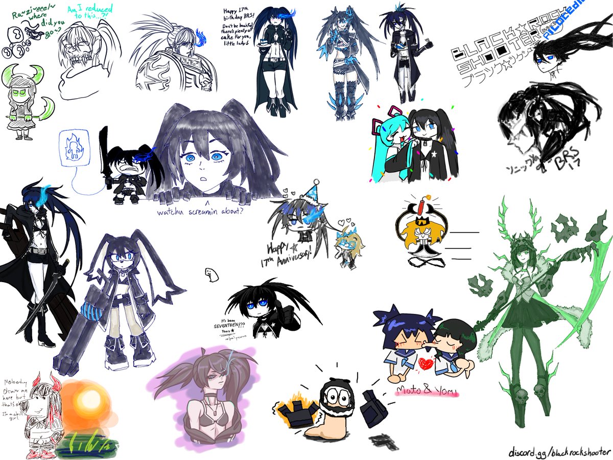 The Black Rock Shooter Discord hosted a Drawpile to celebrate the 17th anniversary of BRS!
Thank you to everyone who contributed, here's the finished piece! I don't know everyone's socials and some cant be tagged so if I miss someone please tag yourself below!