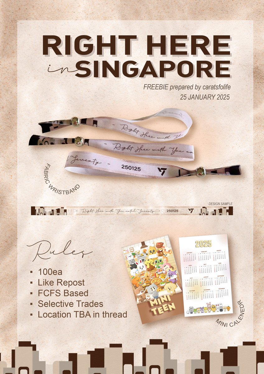 caratsforlife's tweet photo. SEVENTEEN RIGHT HERE in SG
Fansupport / Freebie 🫶🏻

📅 25 Jan 
‼️ FCFS Based
🆙 Selective Trades

Just Like and Repost will do ❤️

Location TBA in thread

Can’t wait to see everyone soon!!!

#SEVENTEEN_RIGHT_HERE_IN_SINGAPORE #SVTinSG https://t.co/cfc8XOU4Wr