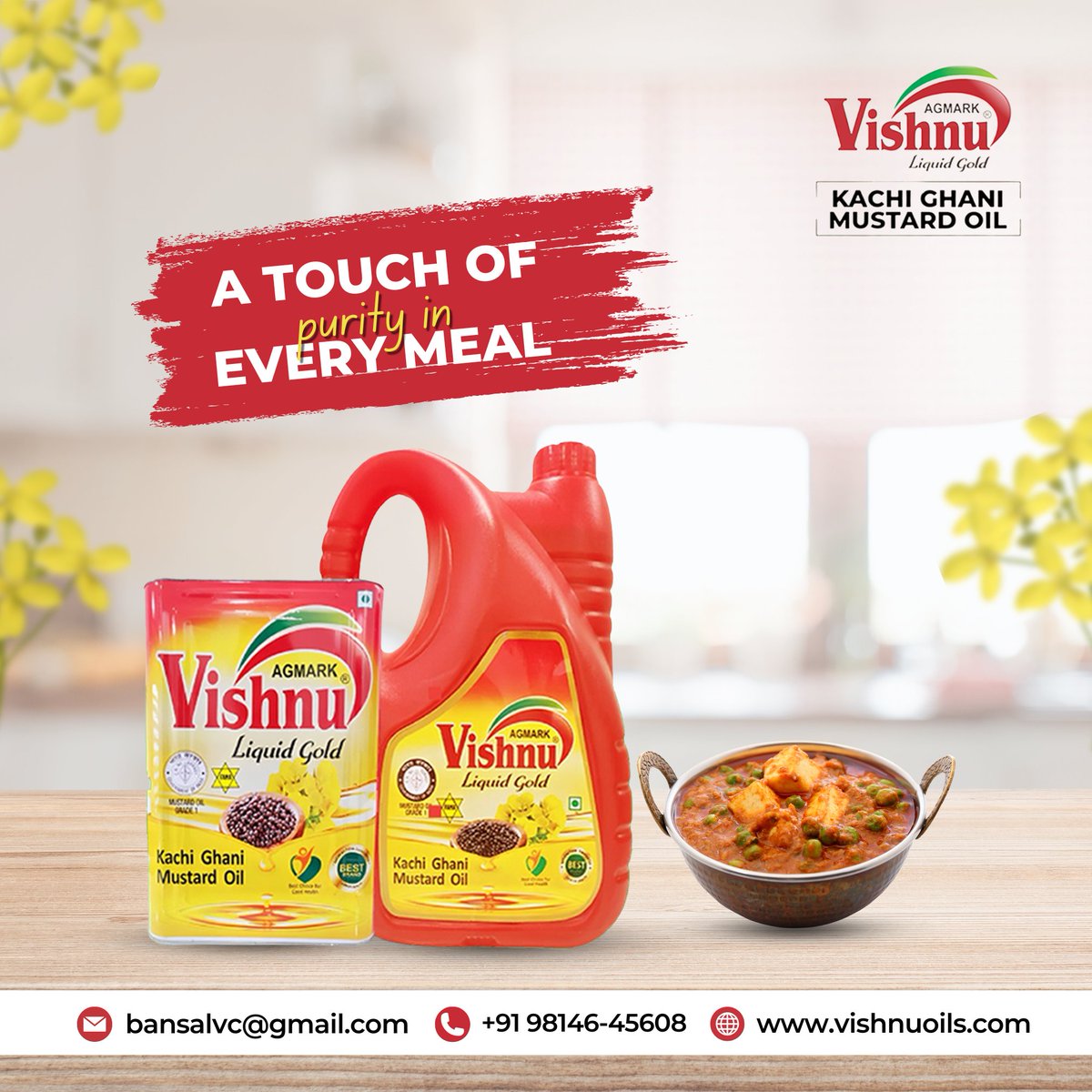 VishnuOils98's tweet image. A Touch Of Purity In Every Meal

Contact Us: +91 98146 45608
Email: info@vishnuoils.com
Visit Now: vishnuoils.com
Address: 149 industrial, Focal Point, Batala

#vishnuoils #touch #everymeal #kachighanimustardoils #liquidgold #cookingoil #viral