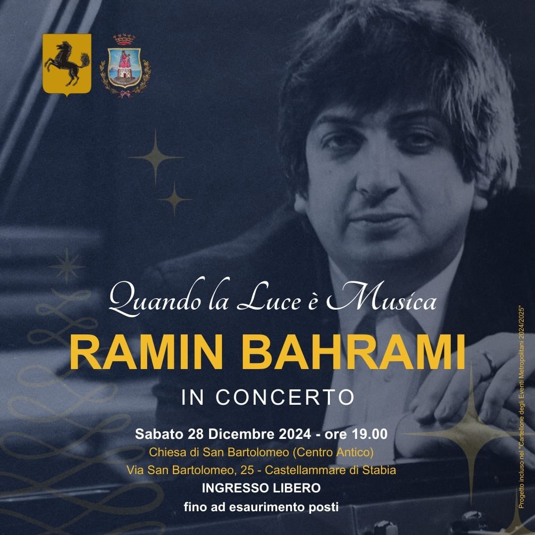 Quando la luce è musica… Vi aspetto sabato sera #28dicembre in una splendida chiesa del centro antico di Castellammare per ascoltare al pianoforte un artista di fama internazionale, Ramin Bahrami, grande interprete di Bach