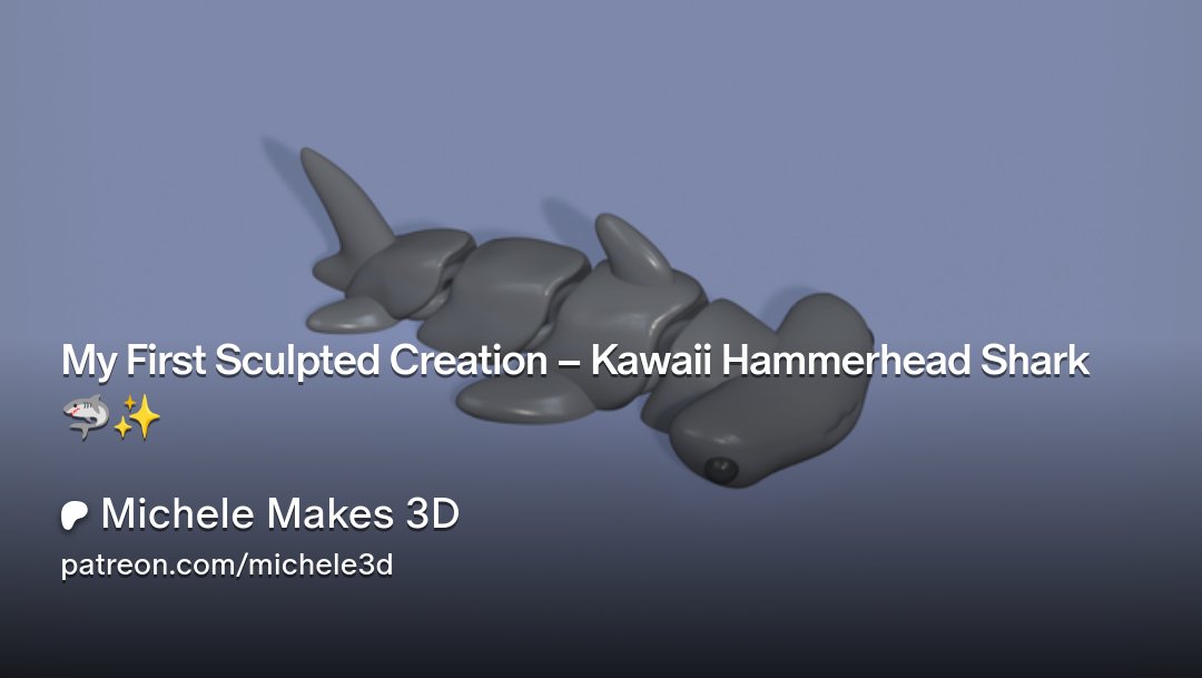 patreon.com/posts/my-first… 

#3dprint #animals #articulated #flexi #hammerhead #sculpt #serie #shark