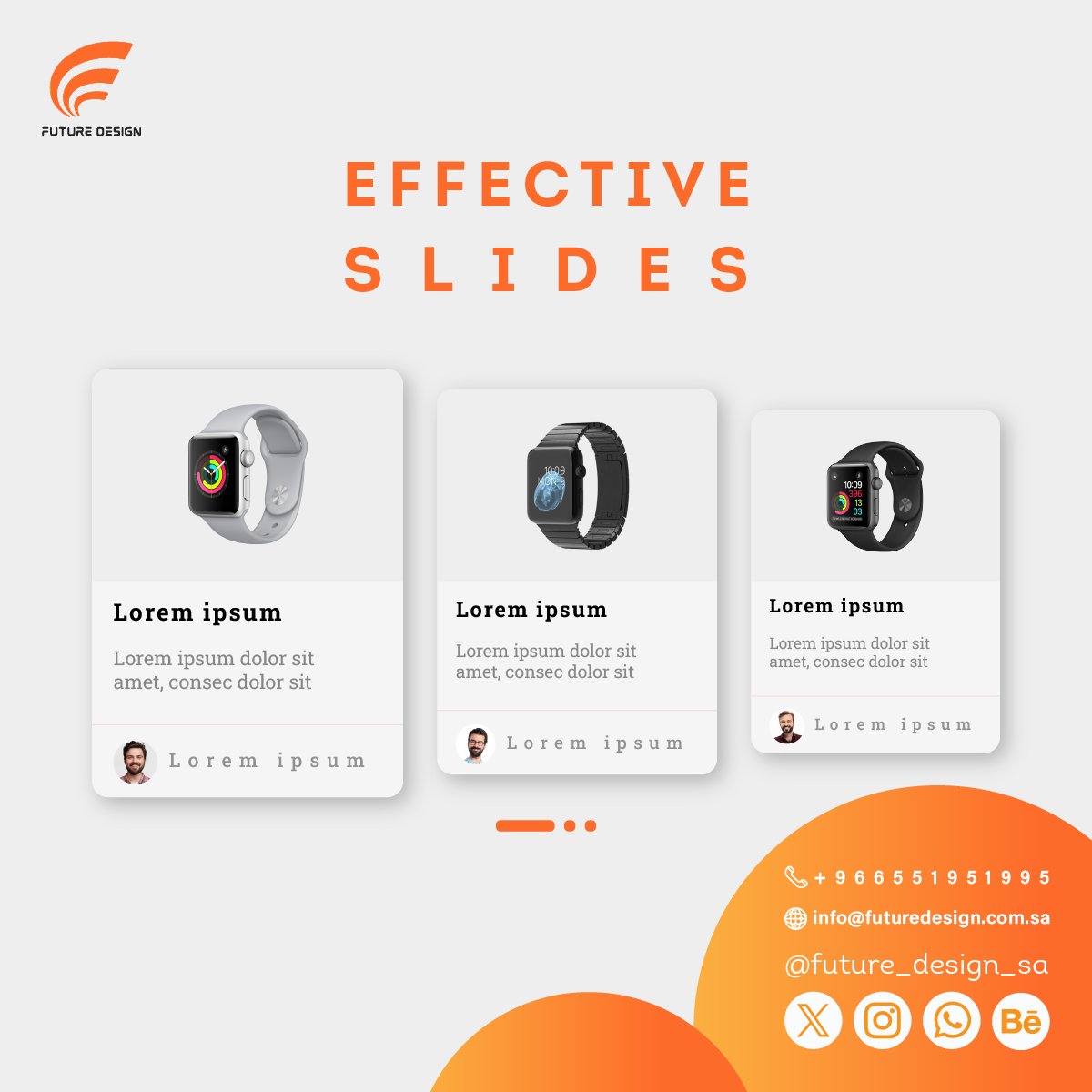 FutureDesign_SA's tweet photo. 📊 Effective Slides in UX/UI 📊
Simple transitions ✅
✅ Clear navigation (arrows/dots)
✅ One key message per slide
✅ Responsive on all screens
Good slides = Great user experience! ✨
#UXDesign #UIDesign #DesignTips https://t.co/CIWQ2ZMU3S
