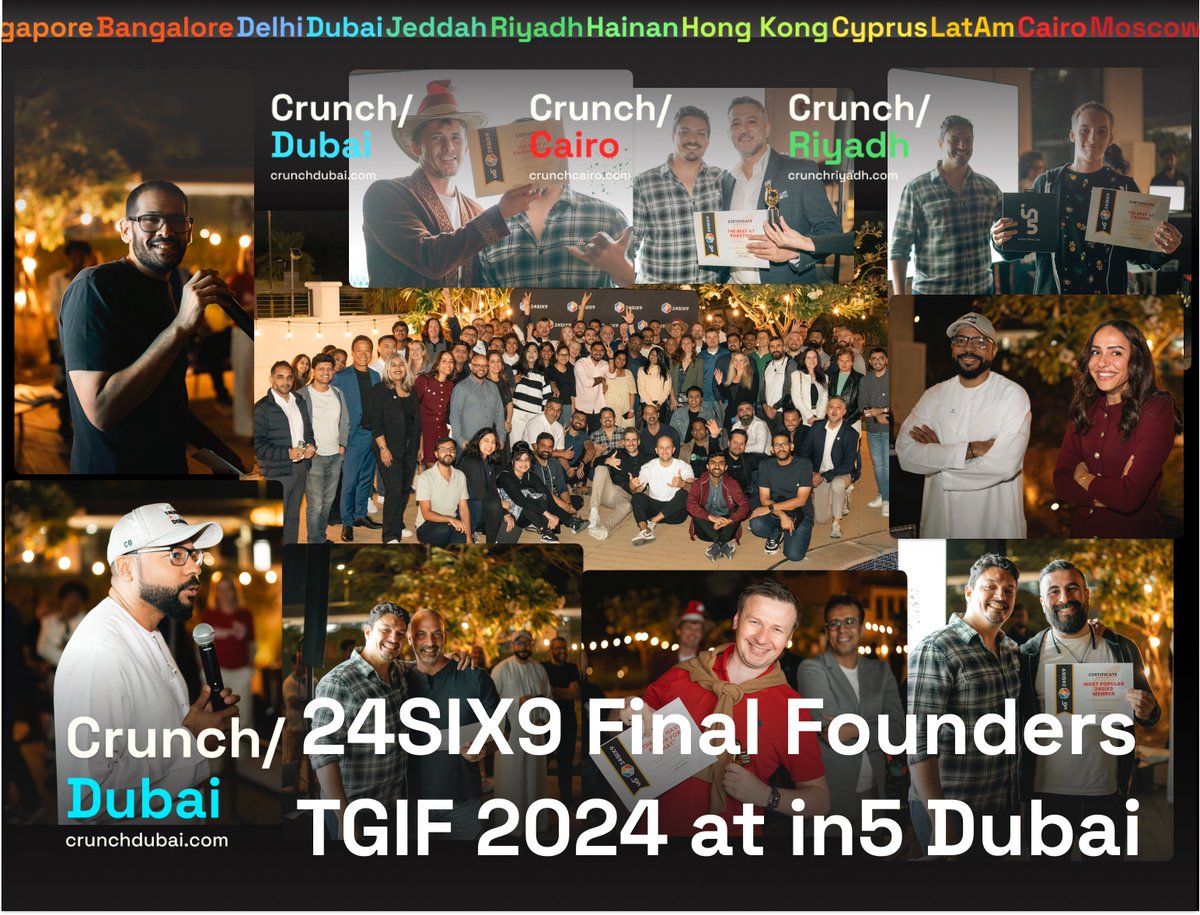 24SIX9 Final Founders TGIF 2024 at in5 Dubai preparing for 2025 with <a href="/Crunch_Dubai/">crunch/DUBAI - Dubai StartUPs and People</a> 

Happy New Upcoming Year Of Growth From #Dubai 🇦🇪❤️