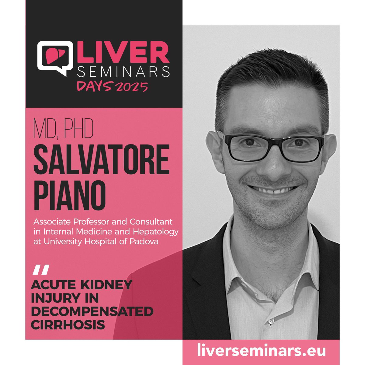 Liver Seminars (@liverseminars) on Twitter photo 🔊 <a href="/LiverSeminars/">Liver Seminars</a> Days Winter 2025
📍Madrid - Gregorio Marañon Hospital
🗓️ Jan 16
🕰️ 15:15 - 16:15 (CET)
👨🏻🏫 Invited speaker: Salvatore Piano <a href="/UniPadova/">Università di Padova</a>
👨🏻⚕️ Hosted by José Luis Calleja <a href="/DrJLCalleja/">Jose Luis Calleja</a>
Auditorium open to everyone! Check details in our website! 🔊 <a href="/LiverSeminars/">Liver Seminars</a> Days Winter 2025
📍Madrid - Gregorio Marañon Hospital
🗓️ Jan 16
🕰️ 15:15 - 16:15 (CET)
👨🏻🏫 Invited speaker: Salvatore Piano <a href="/UniPadova/">Università di Padova</a>
👨🏻⚕️ Hosted by José Luis Calleja <a href="/DrJLCalleja/">Jose Luis Calleja</a>
Auditorium open to everyone! Check details in our website!