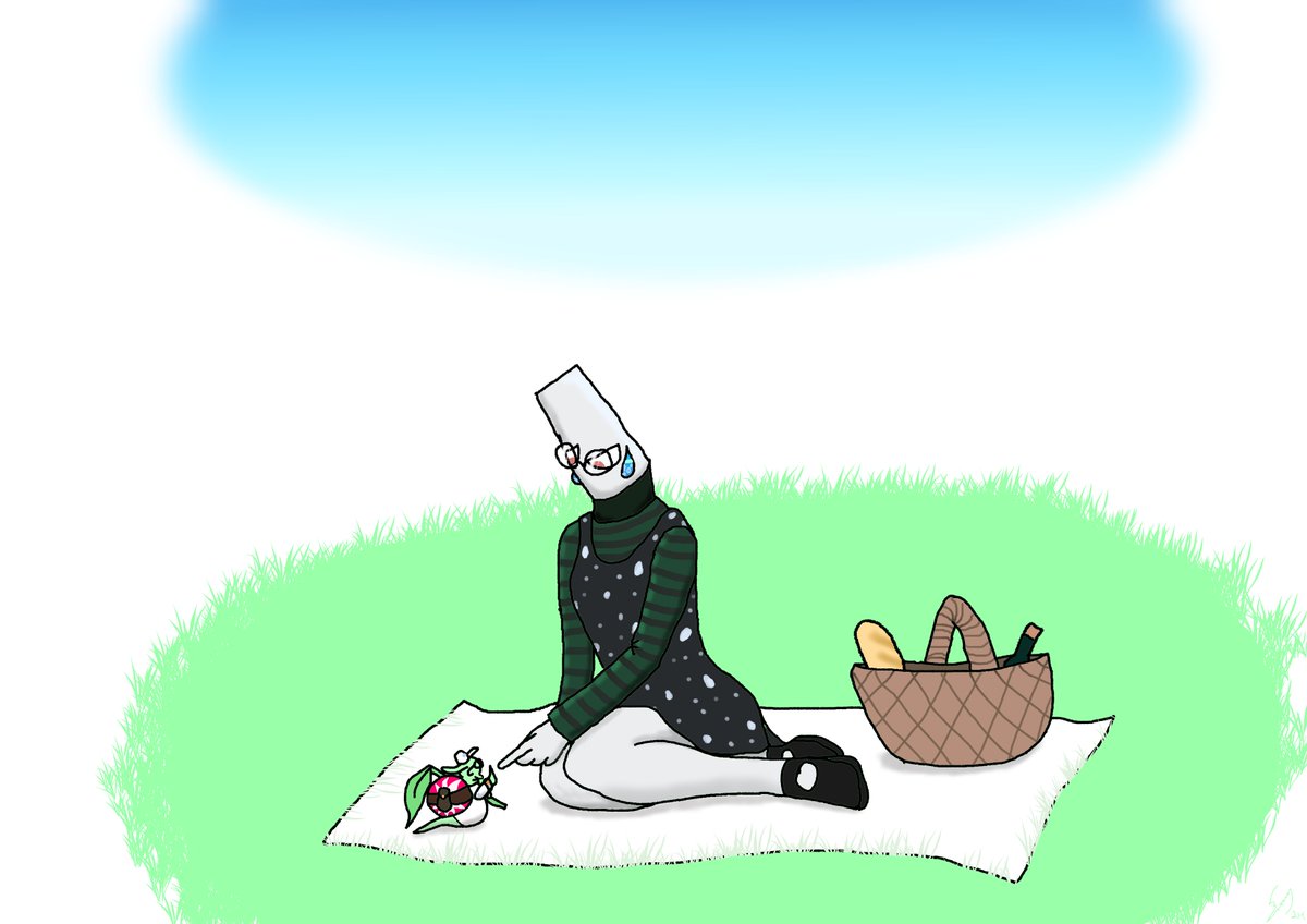 gummysandworm's tweet photo. A serene little drawing I did for dytamic as part of a Secret Santa event on Newgrounds. And the second one is what I received from my secret santa powgal. Happy with both of these.

#secretsanta #picnic #snail #cute #girl #dress https://t.co/8VApVwtUt3