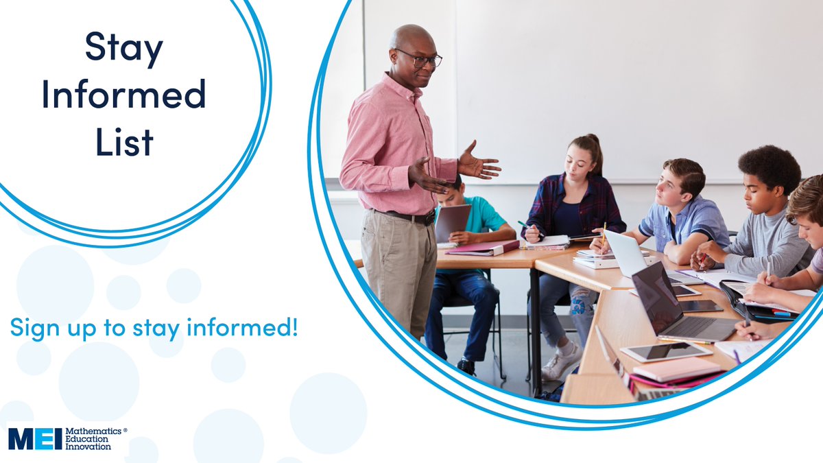 MEIMaths's tweet photo. Join our stay informed mailing list to be the first to hear about all of our fantastic upcoming courses and events!

Sign up today! 👉 https://t.co/S0oMgCDXEa

#MEI #MathsSupport #MathsTeachers https://t.co/sSMv6wAUFv