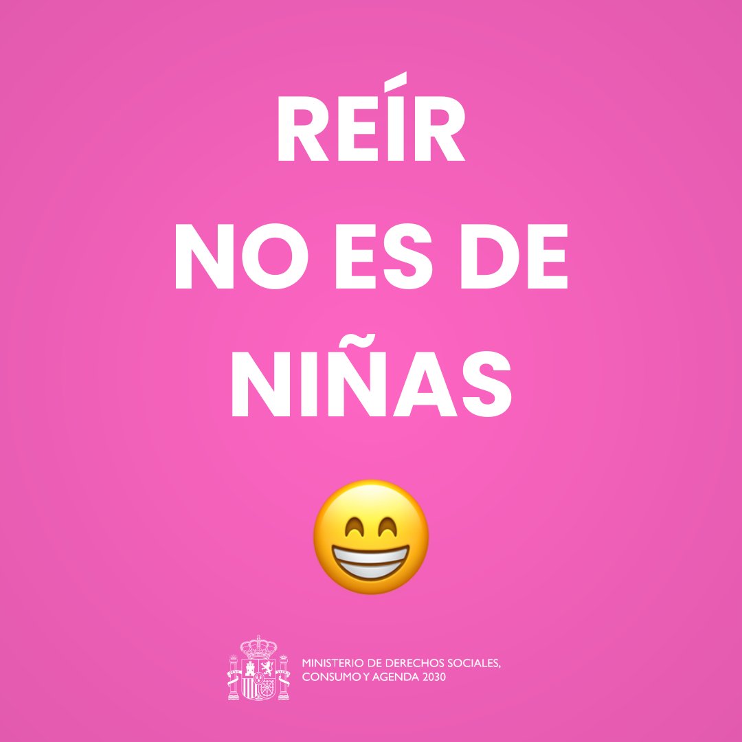 🫂 Abrazar no es de niños
🏃‍♀️ Saltar no es de niñas
🎨 Pintar no es de niños
😁 Reír no es de de niñas

🫢 ¿A que suena ridículo?