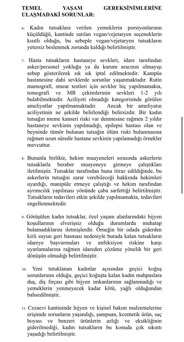 25 Kasım Kadına Yönelik Şiddete Karşı Uluslararası Mücadele Günü kapsamında Sincan Kadın Hapishanesi’ne yaptığımız ziyaretler sonucu hazırladığımız raporu ilginize sunarız. 

Mevcut ihlallerin takipçisi olacağımızı ve mücadele edeceğimizi bir kez daha bildiriyoruz.