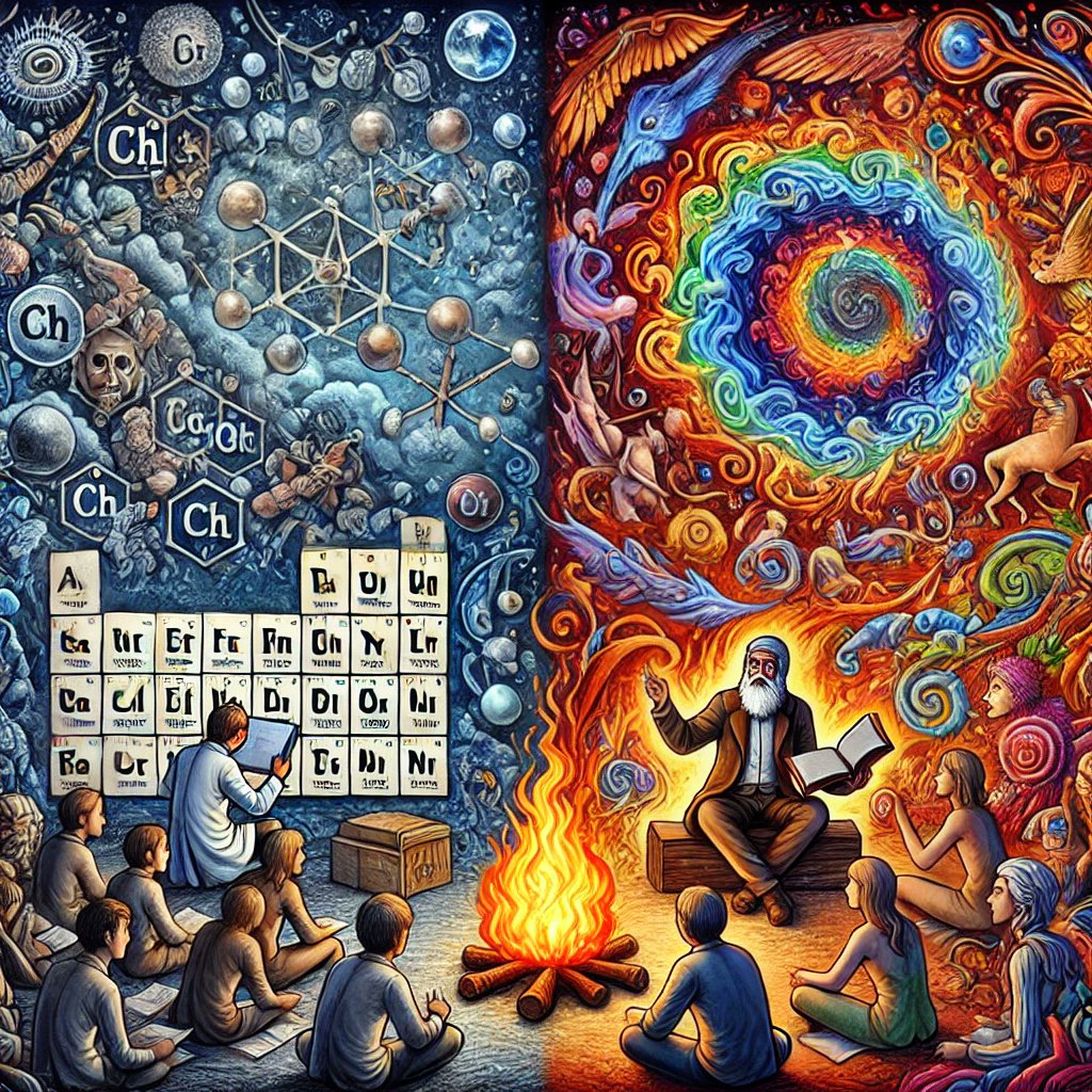 منذ أن بدأ الناس يدركون الحياة، كانت القصة محورا اعتمدت عليه قناعاتهم. القصة ممتعة، وتصل إلى اللاوعي بسهولة قبل أن تصل الحقائق العلمية التي غالبًا ما تكون جافة ومزعجة.

القصة مرنة وقابلة للتطويع، بينما الحقائق العلمية قد تكون قاسية، لأنها تفسد متعة الاستمتاع بالقصص المتوارثة التي