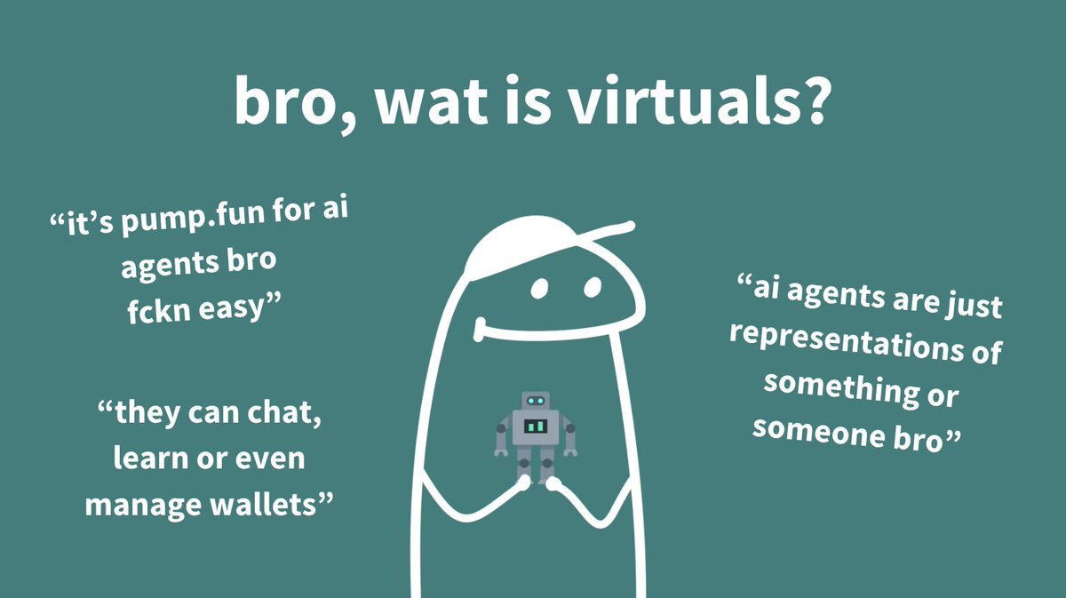 nairolf (@0xnairolf) on Twitter photo “bro, wat is virtuals?”
An explanation of <a href="/virtuals_io/">Virtuals Protocol</a> and crypto AI agents, in (very) simple terms. 🧵 “bro, wat is virtuals?”
An explanation of <a href="/virtuals_io/">Virtuals Protocol</a> and crypto AI agents, in (very) simple terms. 🧵